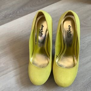Yellow suede 5in heels